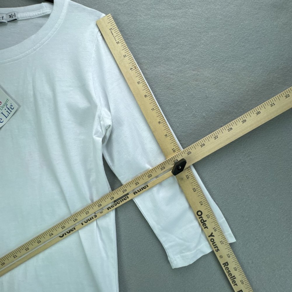 Gretchen Scott Shirt Womens Medium White‎ Pullover Inspirational Tee 3/4 Sleeve - Picture 12 of 15